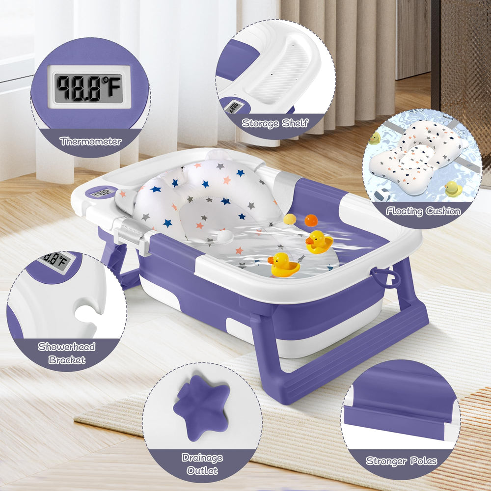 QueenFul four-corner support base minimizes wobble during bath time.