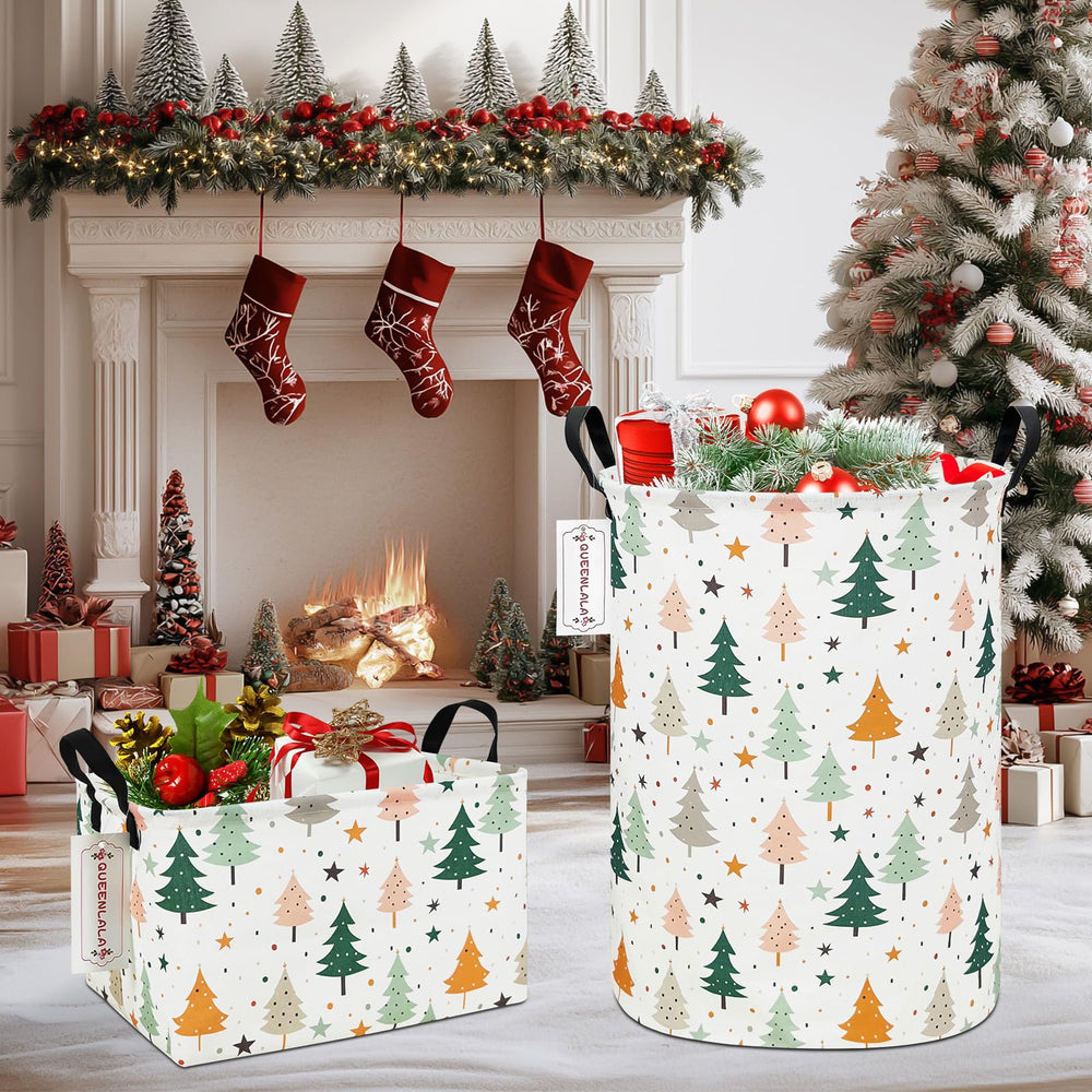 QUEENLALA round pine tree basket dimensions show ample capacity