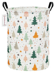QUEENLALA round pine tree basket front view keeps toys organized