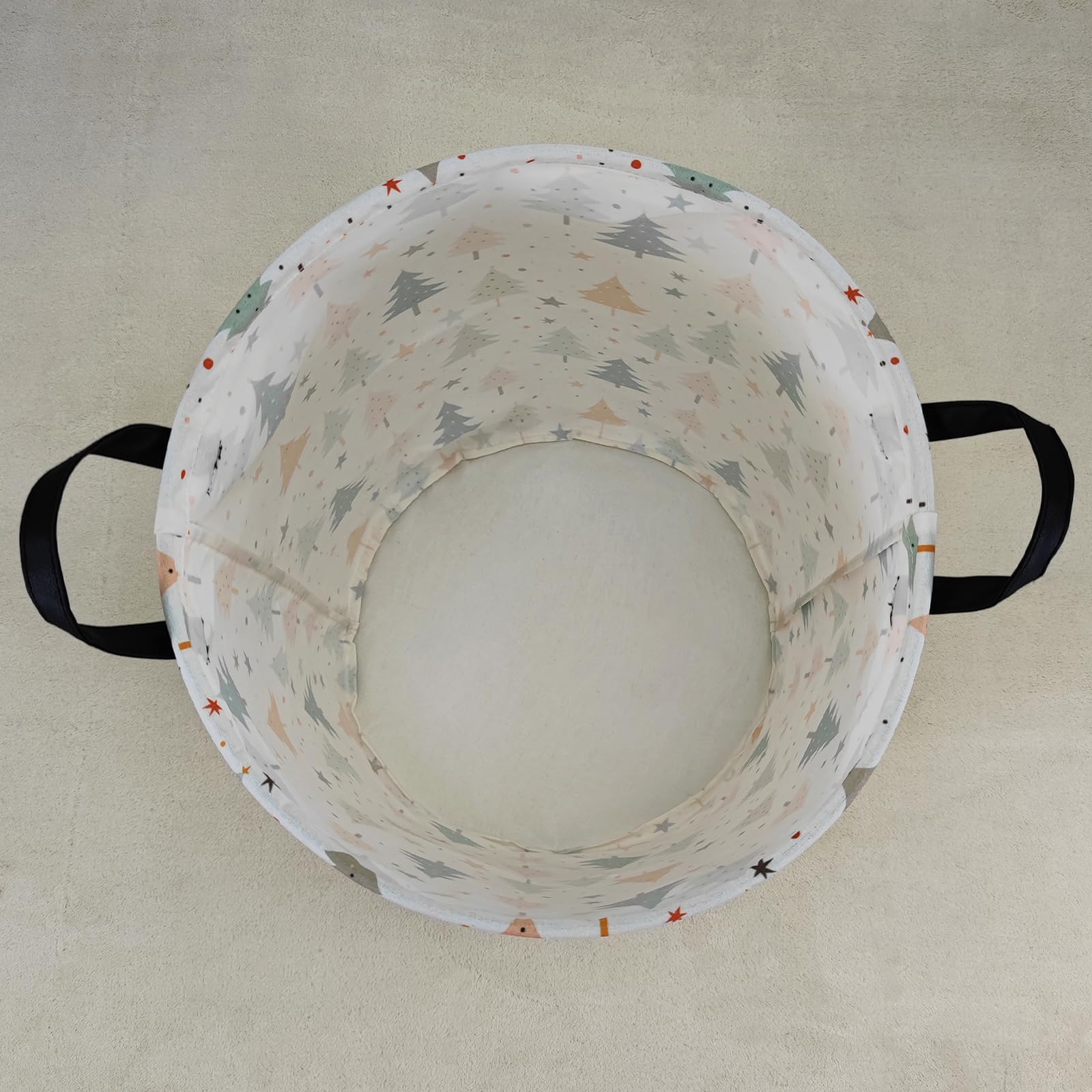 QUEENLALA round pine tree basket in bathroom stores towels neatly