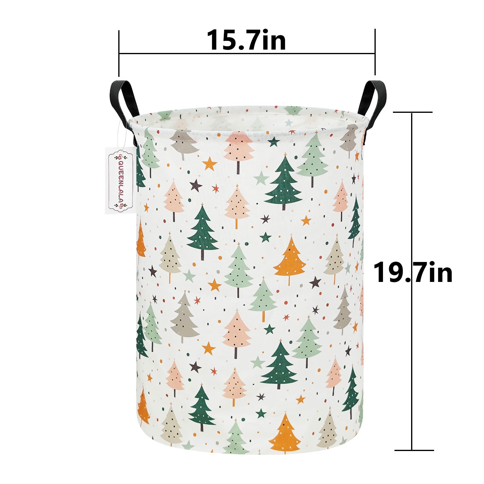 QUEENLALA round pine tree basket side view fits in small spaces