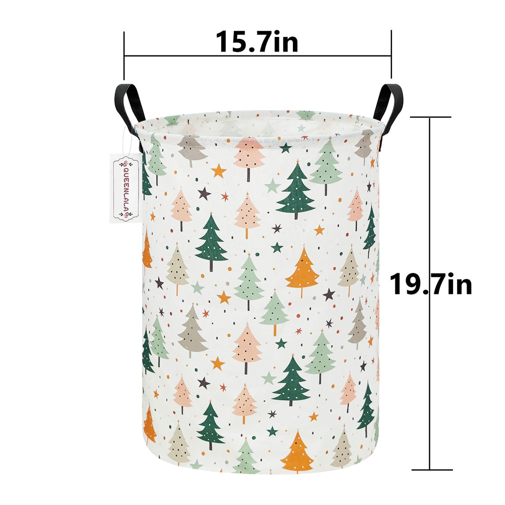QUEENLALA round pine tree basket side view fits in small spaces