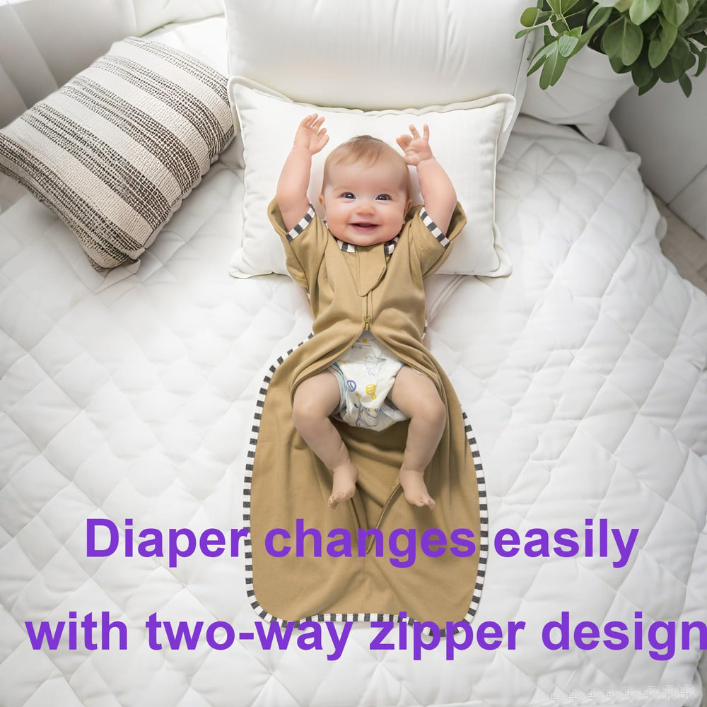 QUENESS BABY two-way zipper feature with guard eases diaper changes