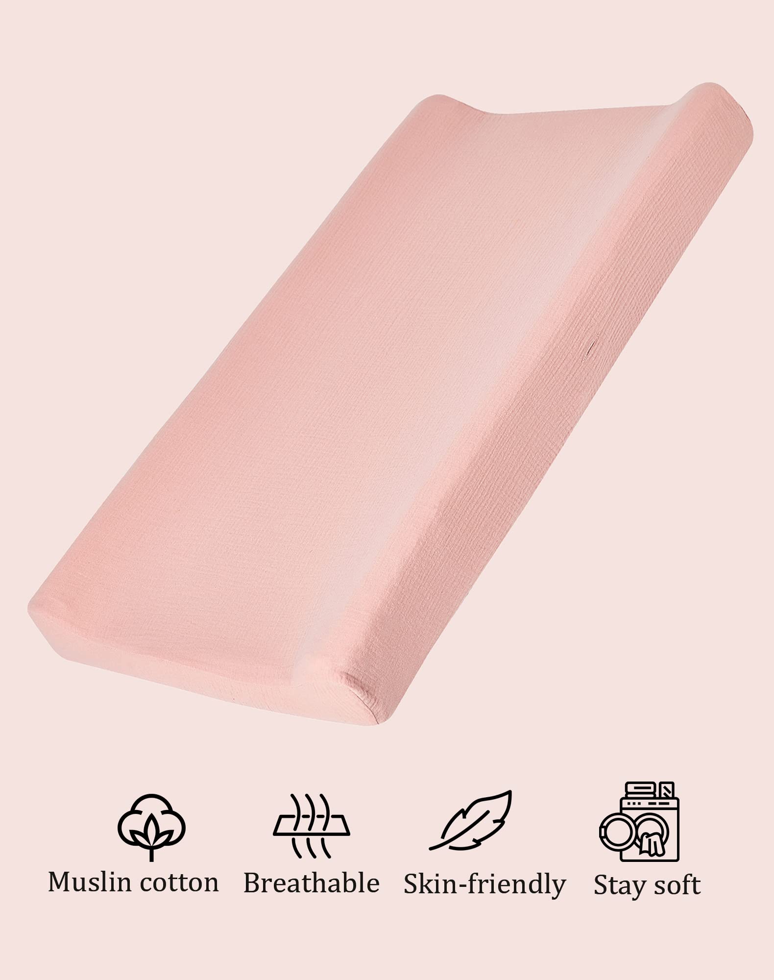 QUENESS muslin cover offers breathable fabric for comfortable changes