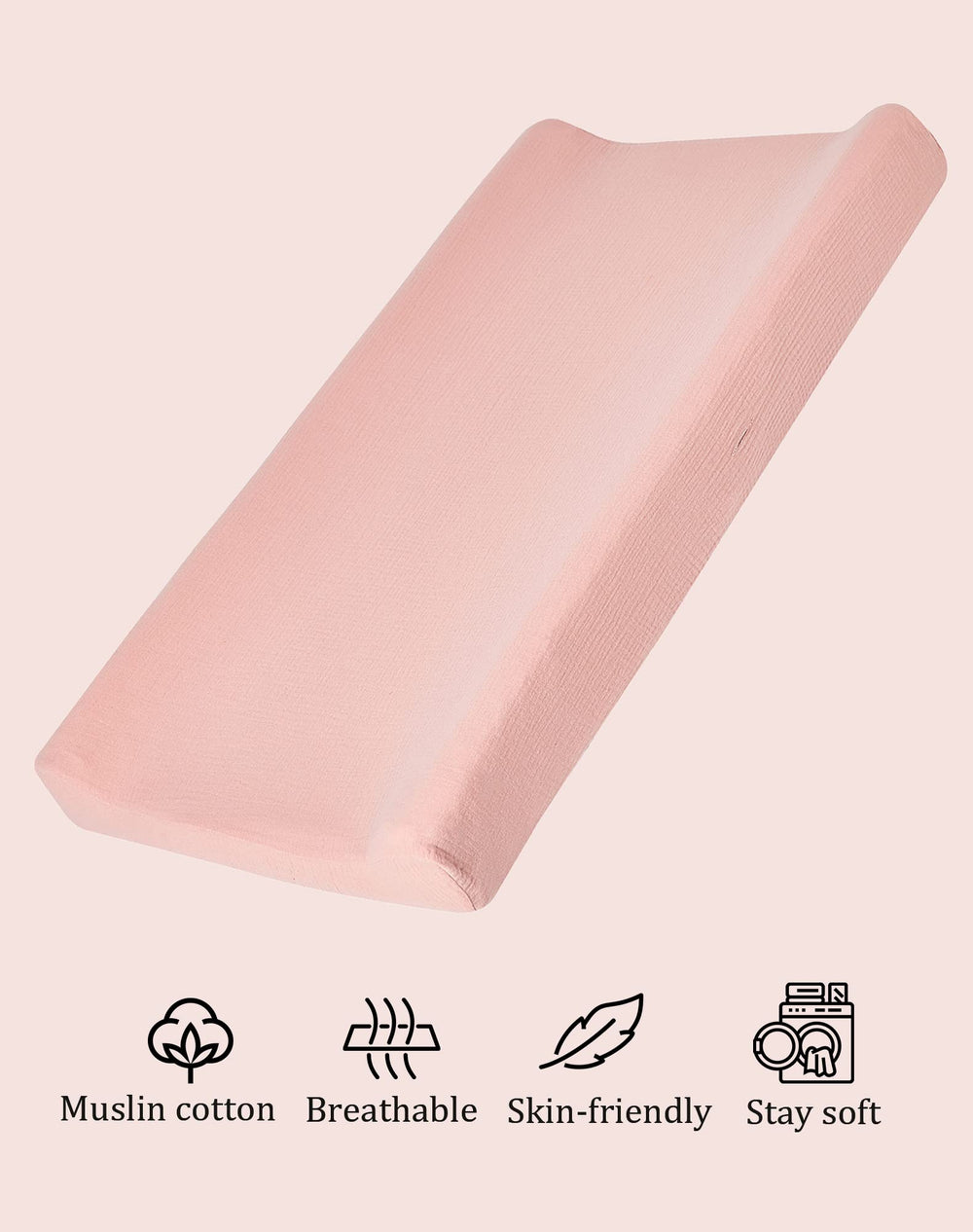 QUENESS muslin cover offers breathable fabric for comfortable changes