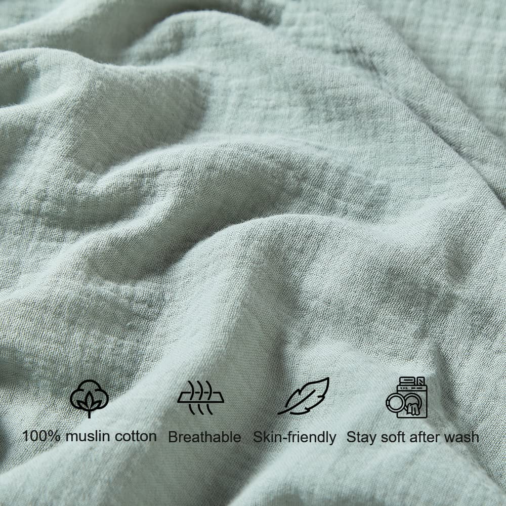 QUENESS fitted crib sheet with 360° elastic ensures a snug, secure fit