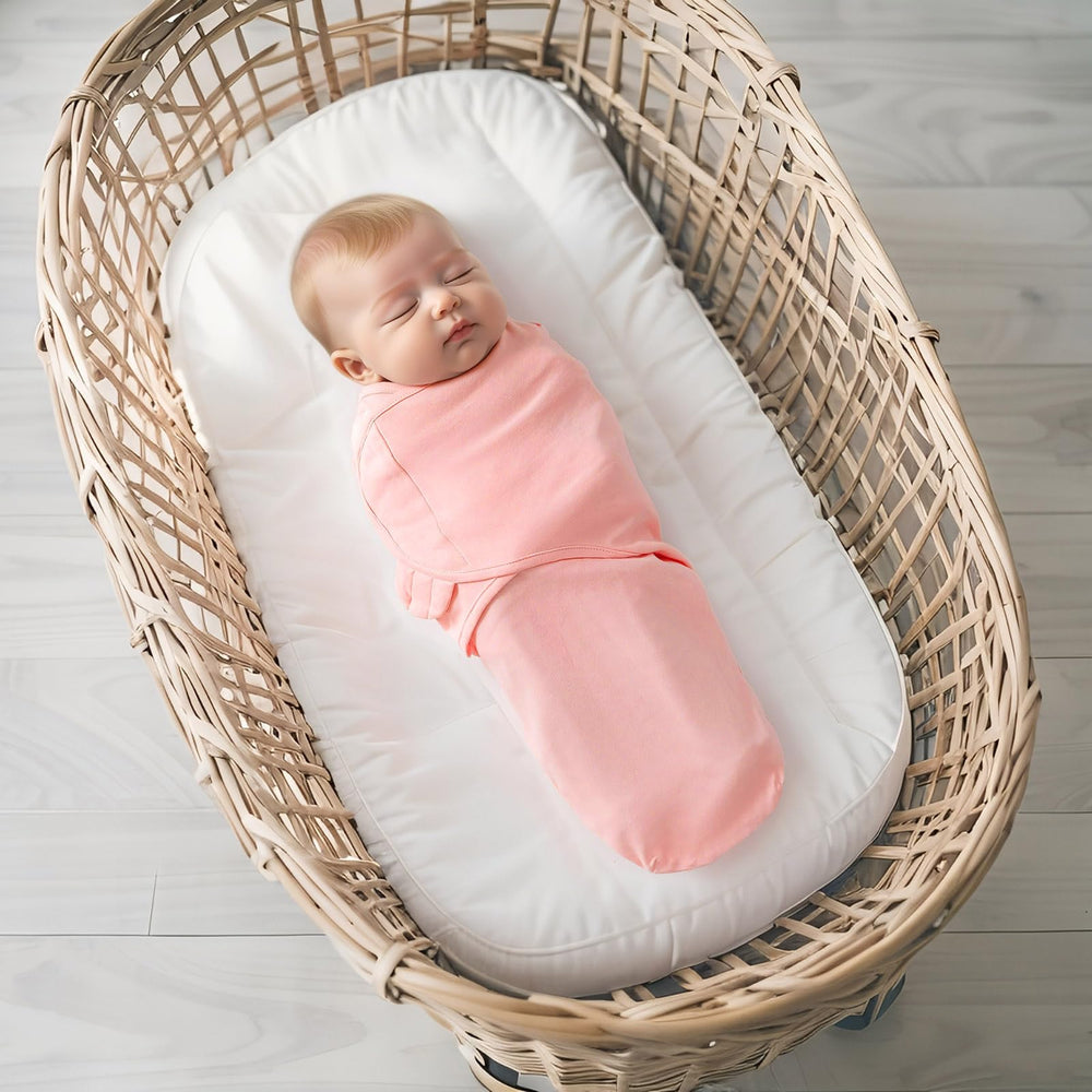 QUENESS three-pack swaddle set shows versatile colors for everyday use.