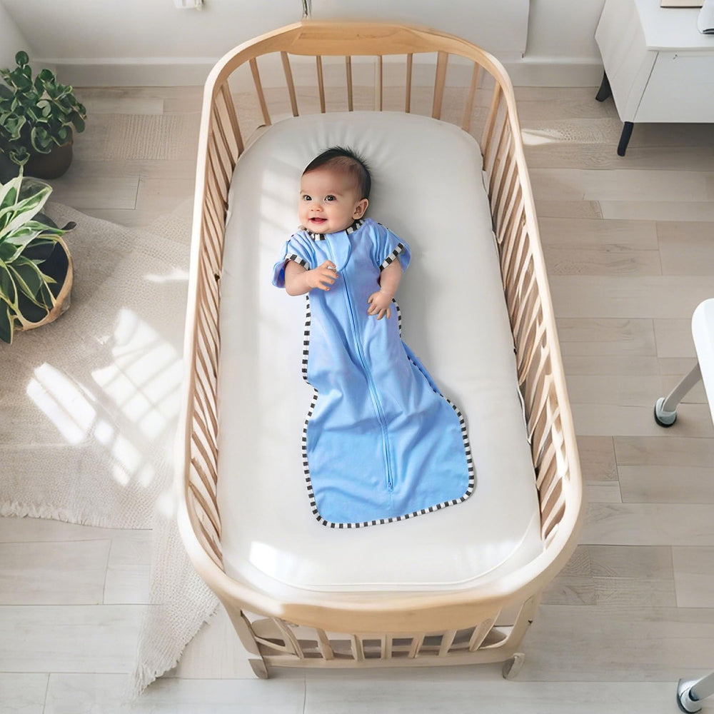 Queness Transition Swaddle khaki and sky blue two-pack for busy evenings