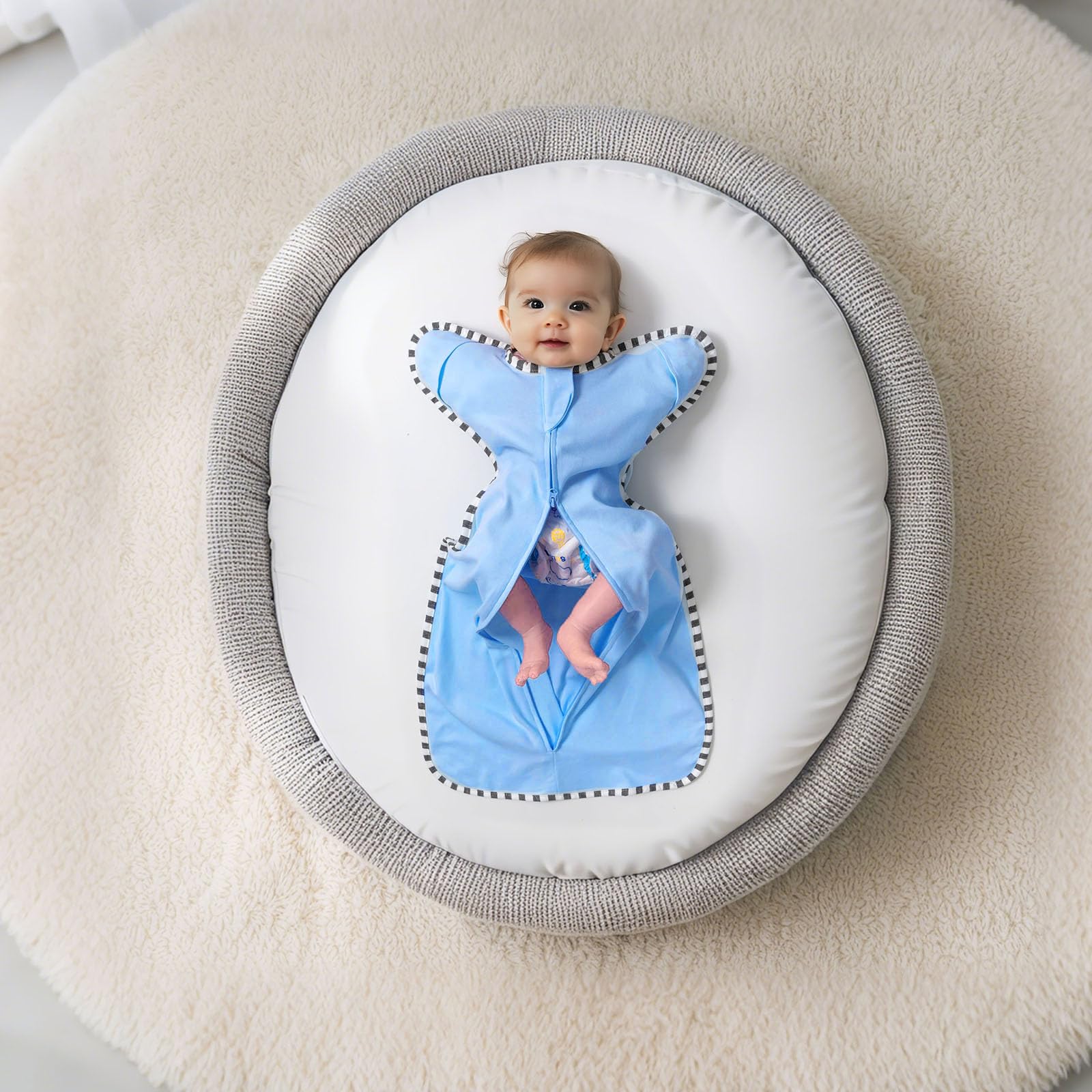 Queness Transition Swaddle newborn-wearable sleep sack in breathable cotton