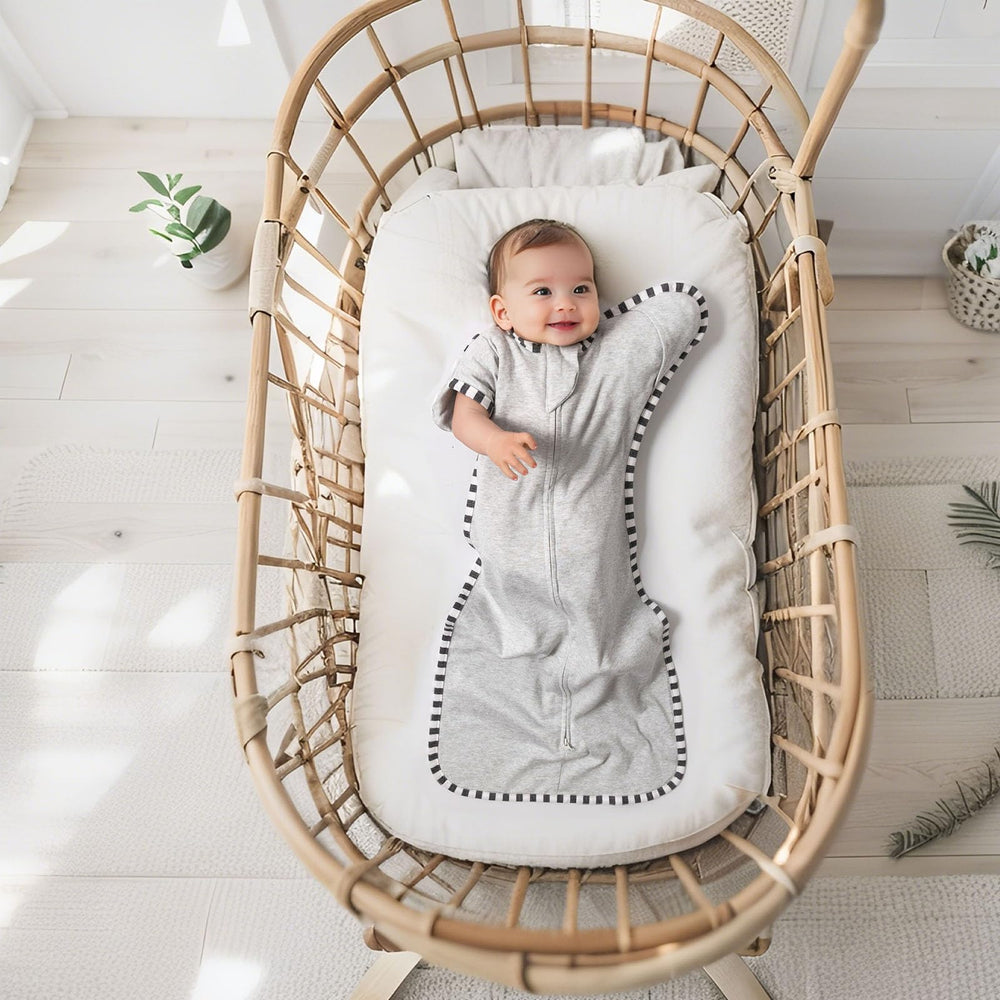 QUENESS Transition Swaddle 100% cotton fabric, breathable and baby friendly