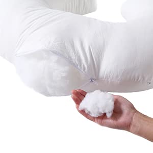 QUENESS nursing pillow aids ideal baby-feeding position for a calm latch.