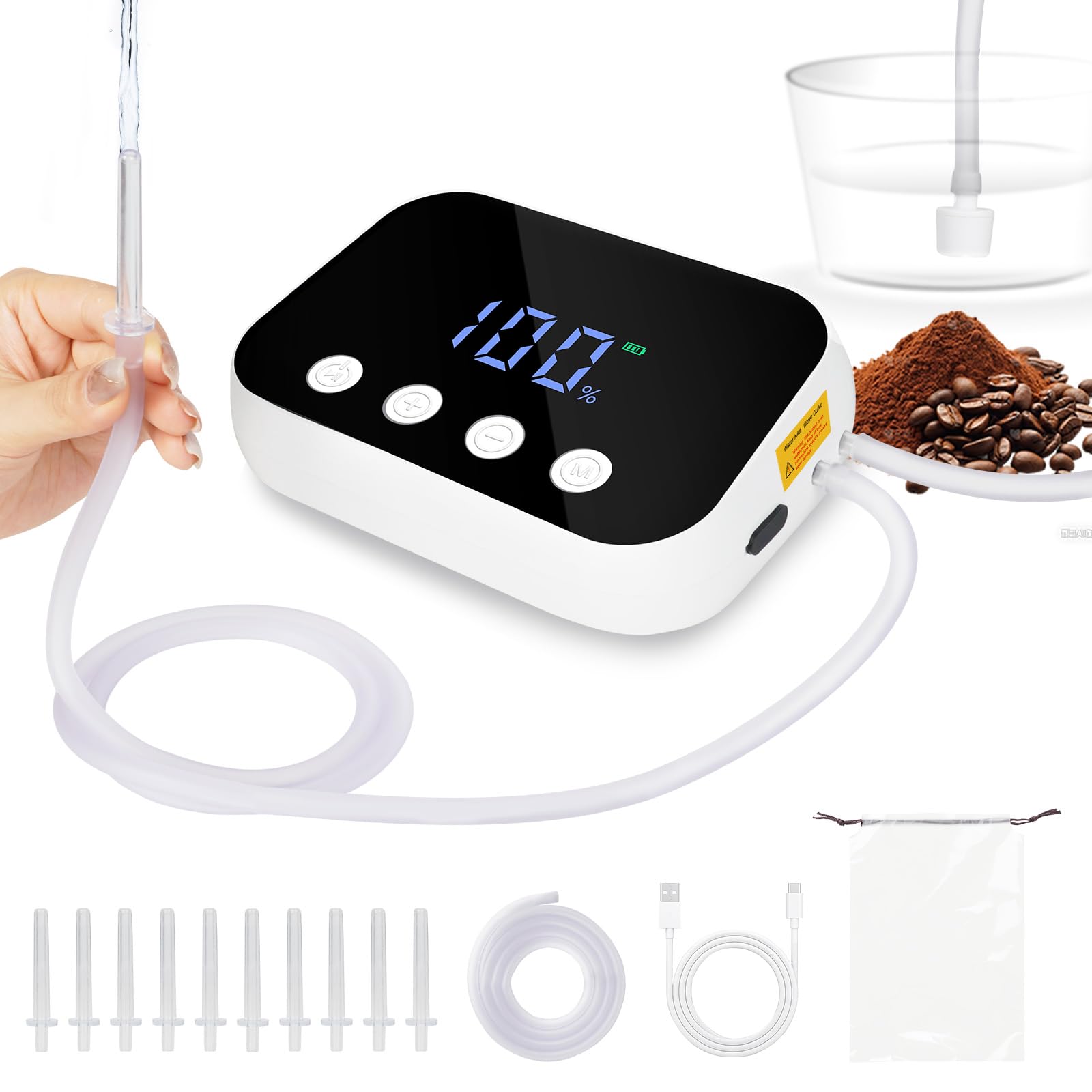 QueScxub Electric Enema with LED display shows real time flow for precise sessions.