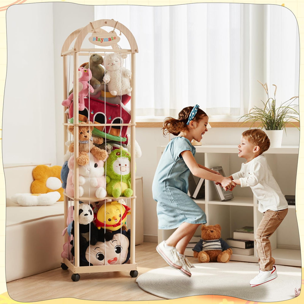 Quewoll rainbow milestone tags illustrate growth-friendly storage for children
