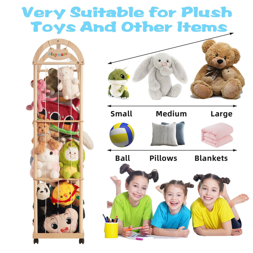 Quewoll simple assembly in nursery or playroom for organized plush storage