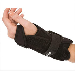 QuickFit left hand wrist splint with contoured nylon and adjustable stays for customizable support.