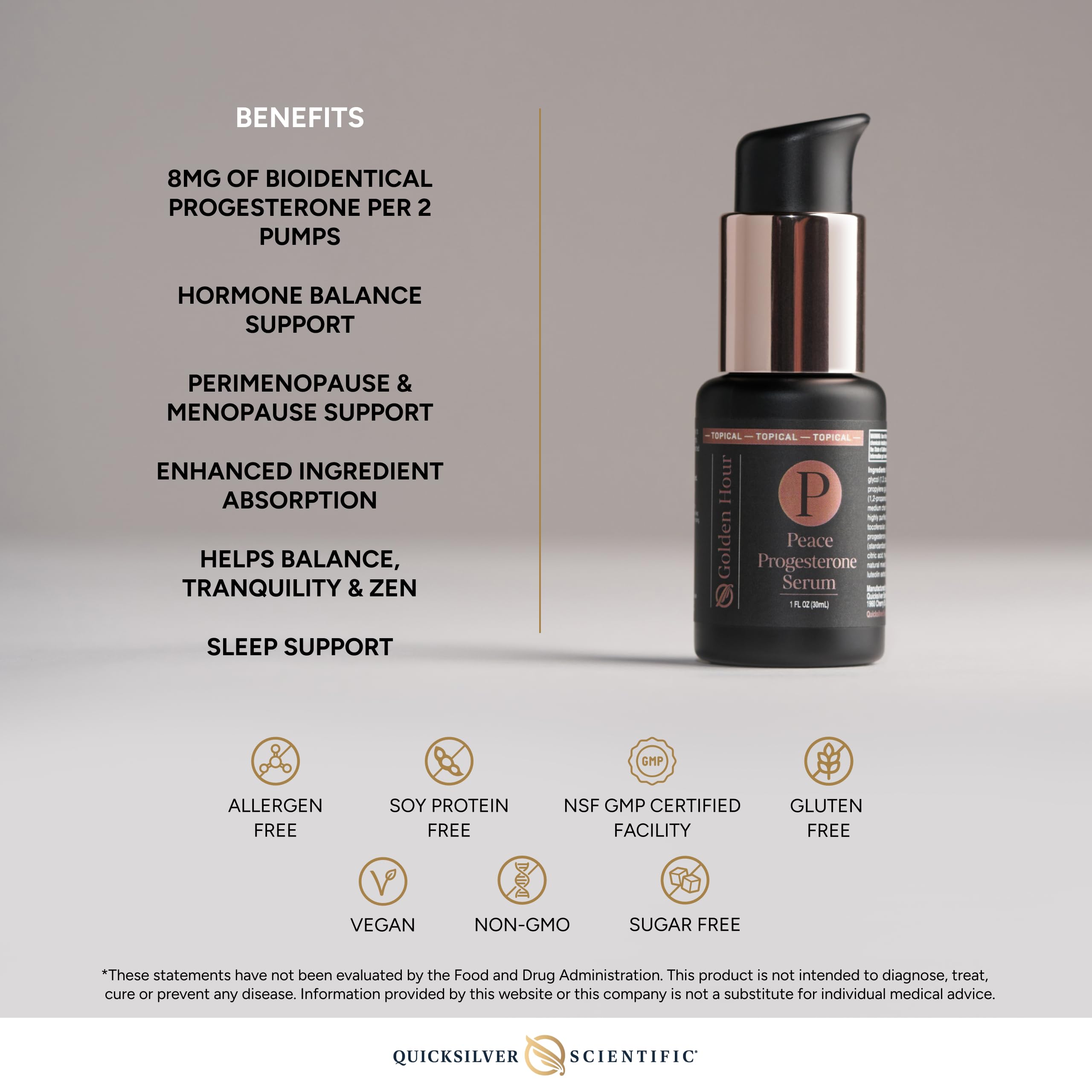Person applying Quicksilver Peace Serum to clean skin for a calm routine.