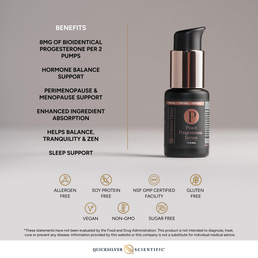 Person applying Quicksilver Peace Serum to clean skin for a calm routine.