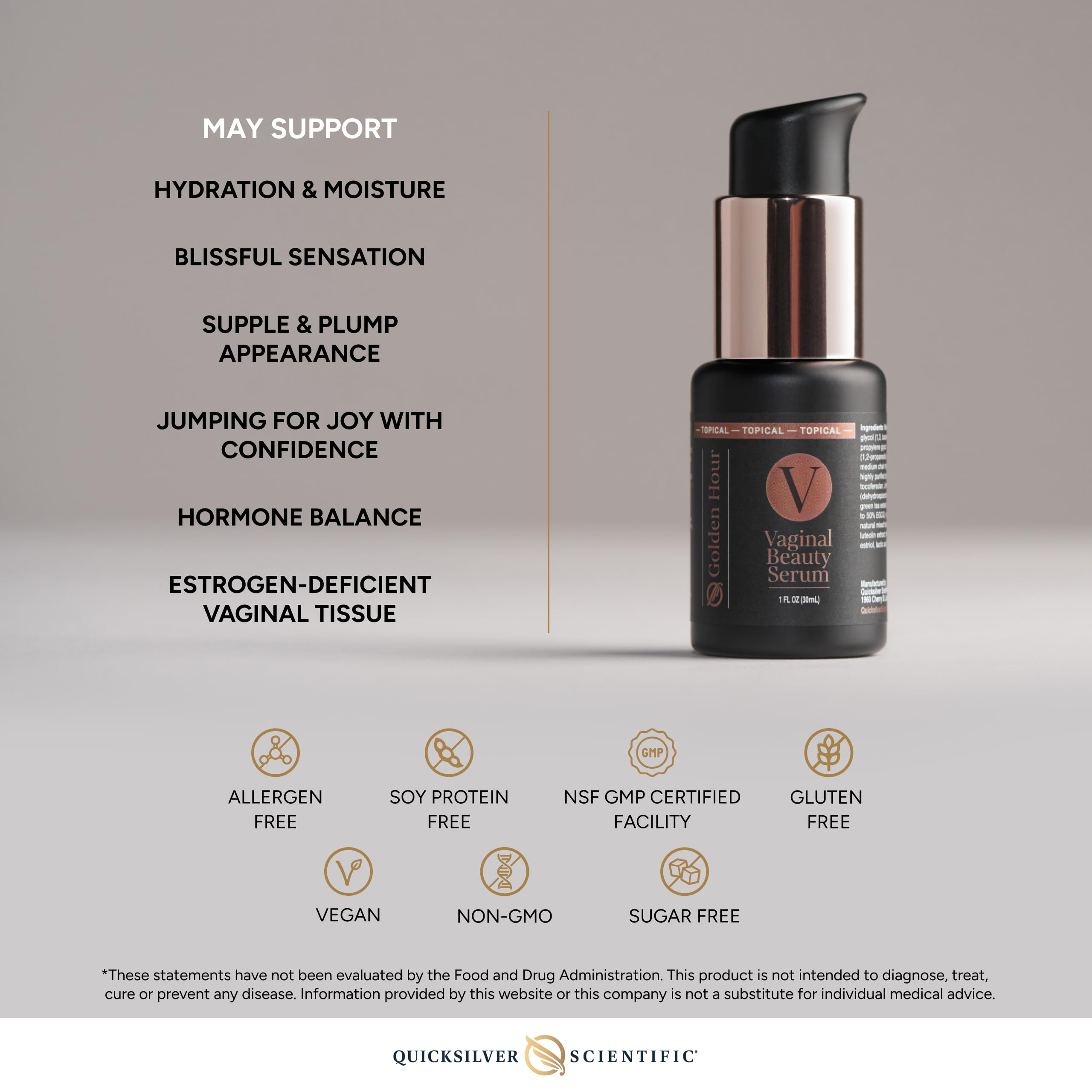 Quicksilver Scientific Vaginal Beauty Serum packaging and branding on box
