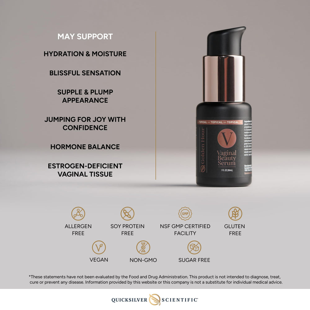 Quicksilver Scientific Vaginal Beauty Serum packaging and branding on box