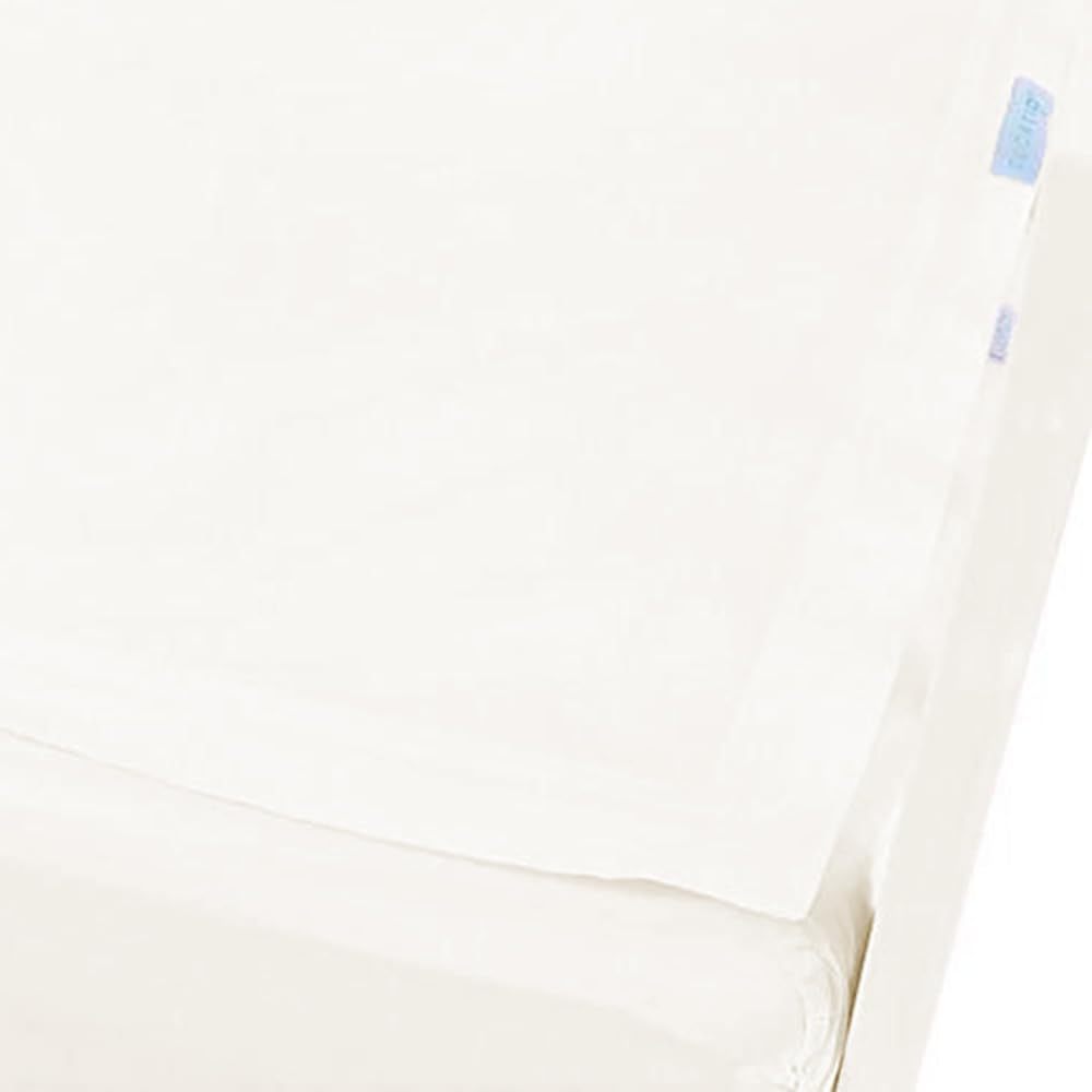 QuickZip Ivory Zip-On Sheet close-up of concealed zipper for secure fit.