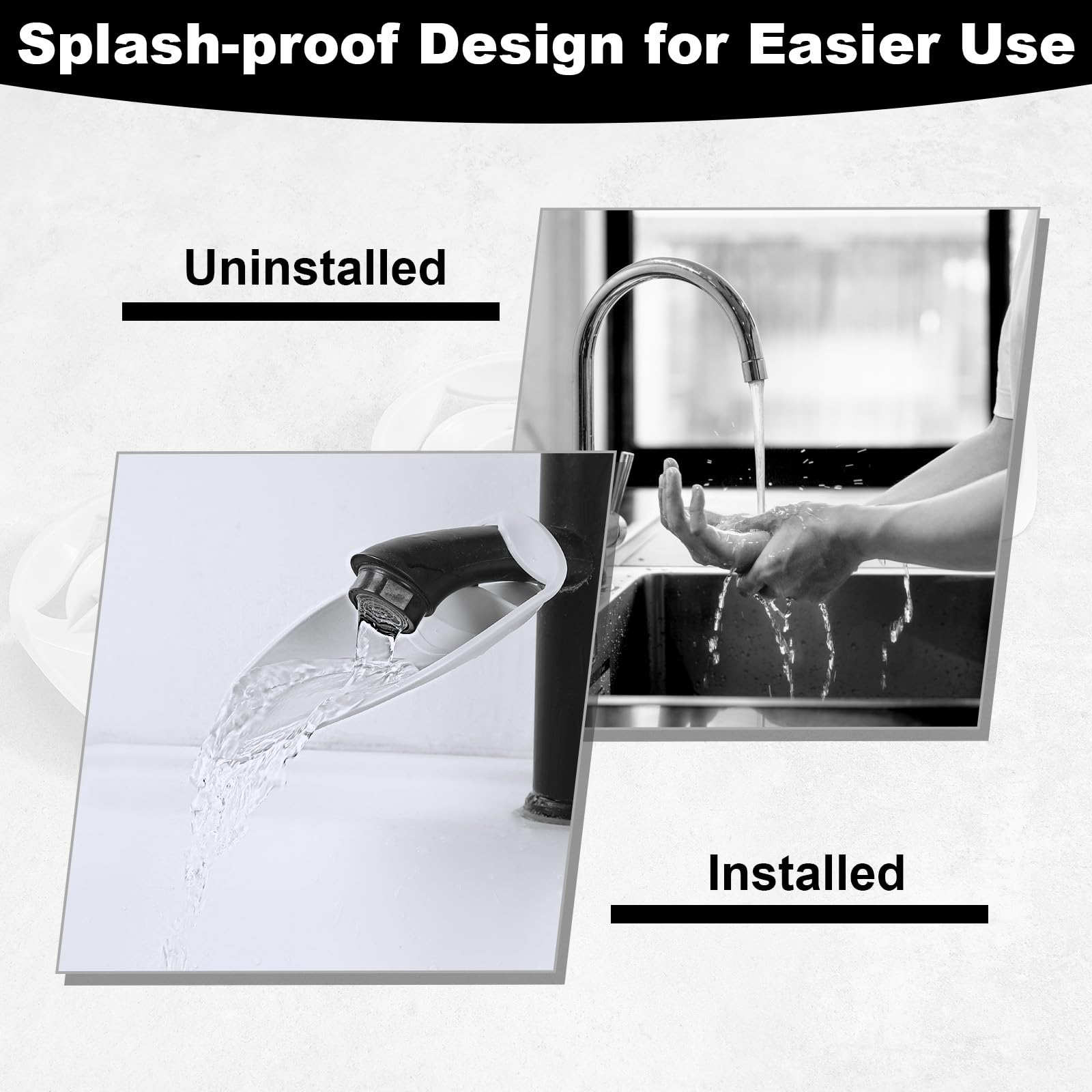 Quilax independence use gray faucet extender in bathroom