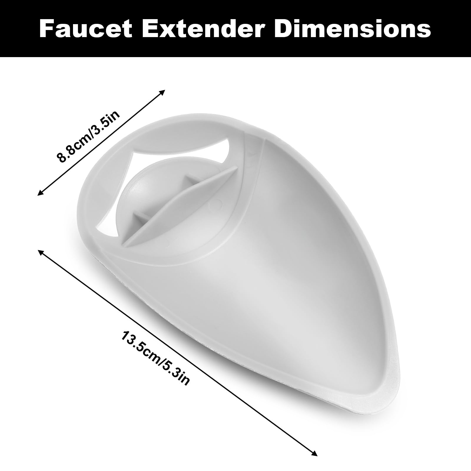 Quilax gray faucet extender installation demonstrates tool-free setup