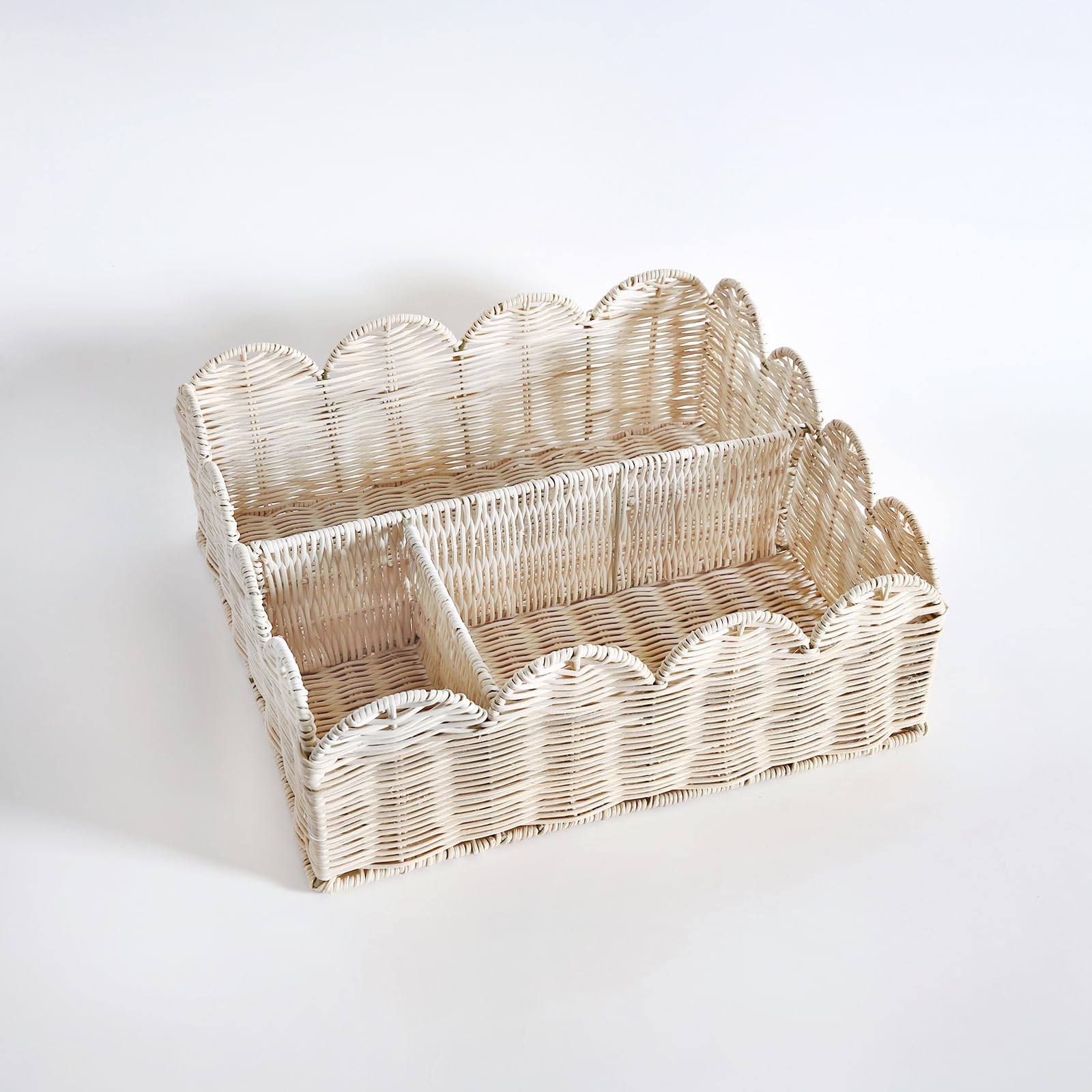 Quincry four-divider basket keeps items neatly separated.