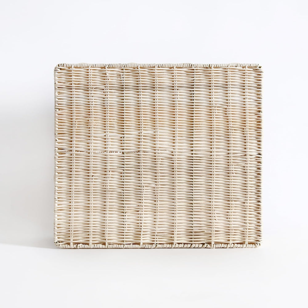 Quincry sturdy wicker frame supports lasting use with elegant appeal.