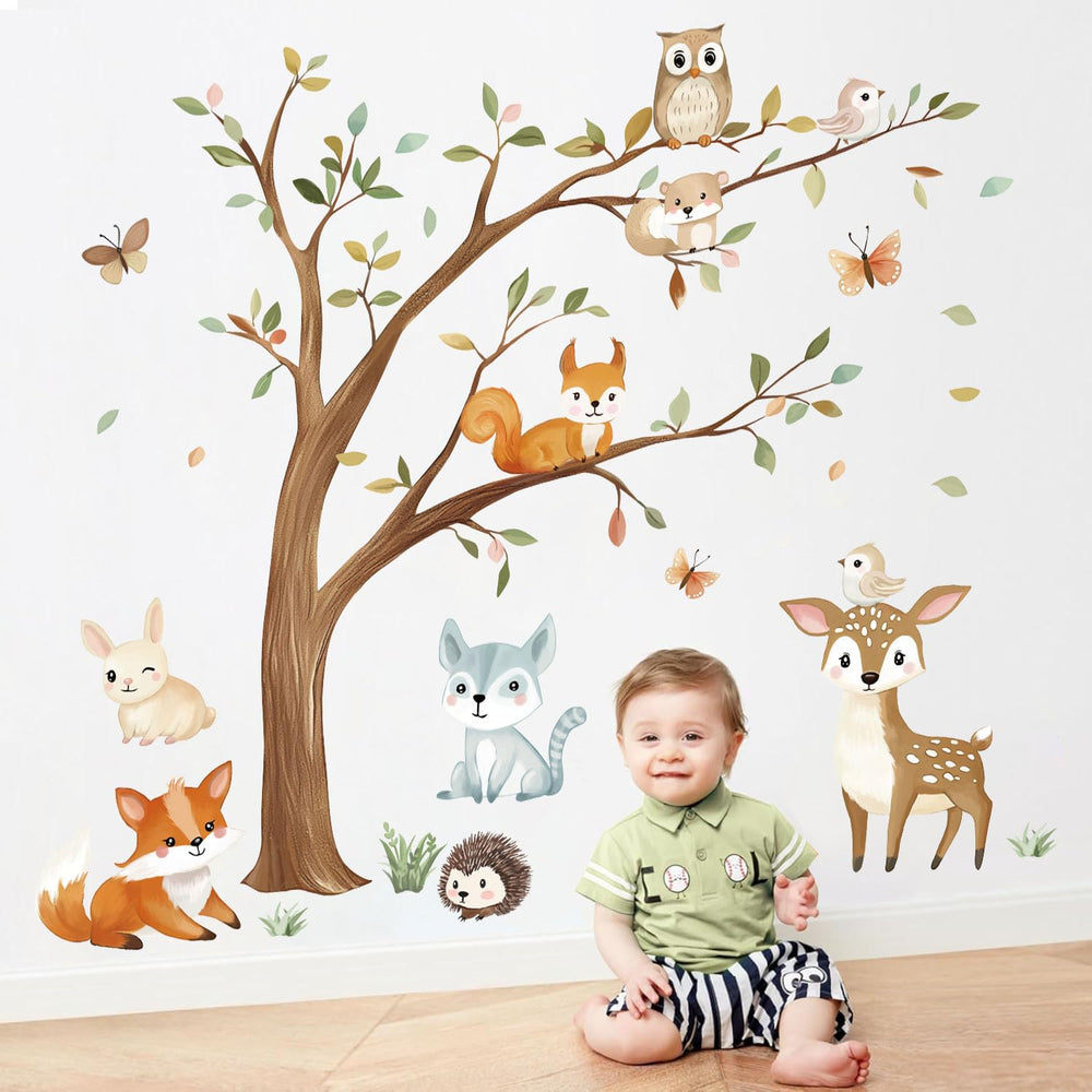 Quinspir colorful cartoon animal stickers ideal for kids' rooms and play areas.