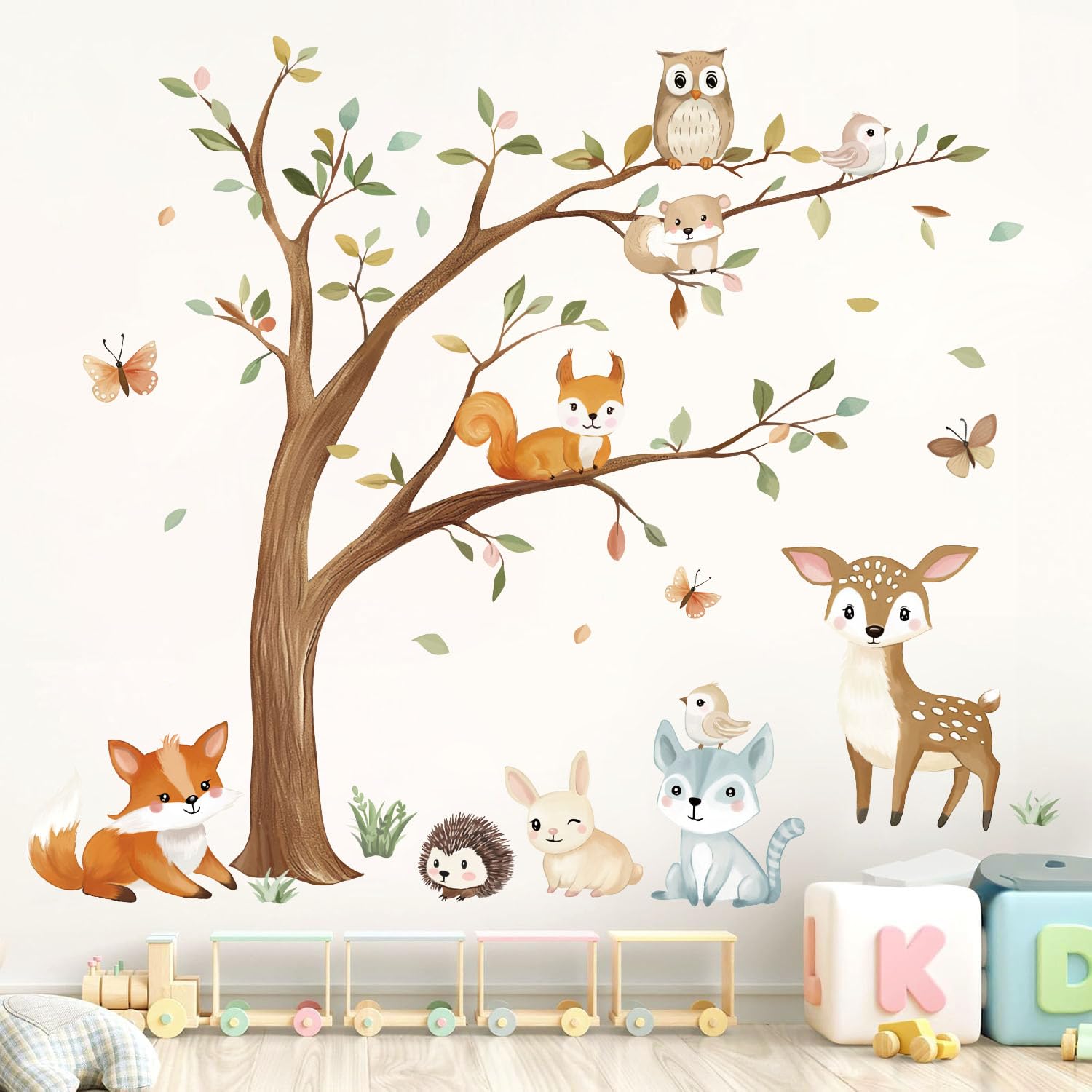 Quinspir magical woodland animals wall stickers brighten nurseries and spark imagination.