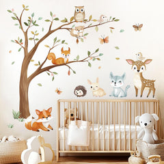 Quinspir spotted deer and hedgehog decals add playful woodland detail to bedrooms.