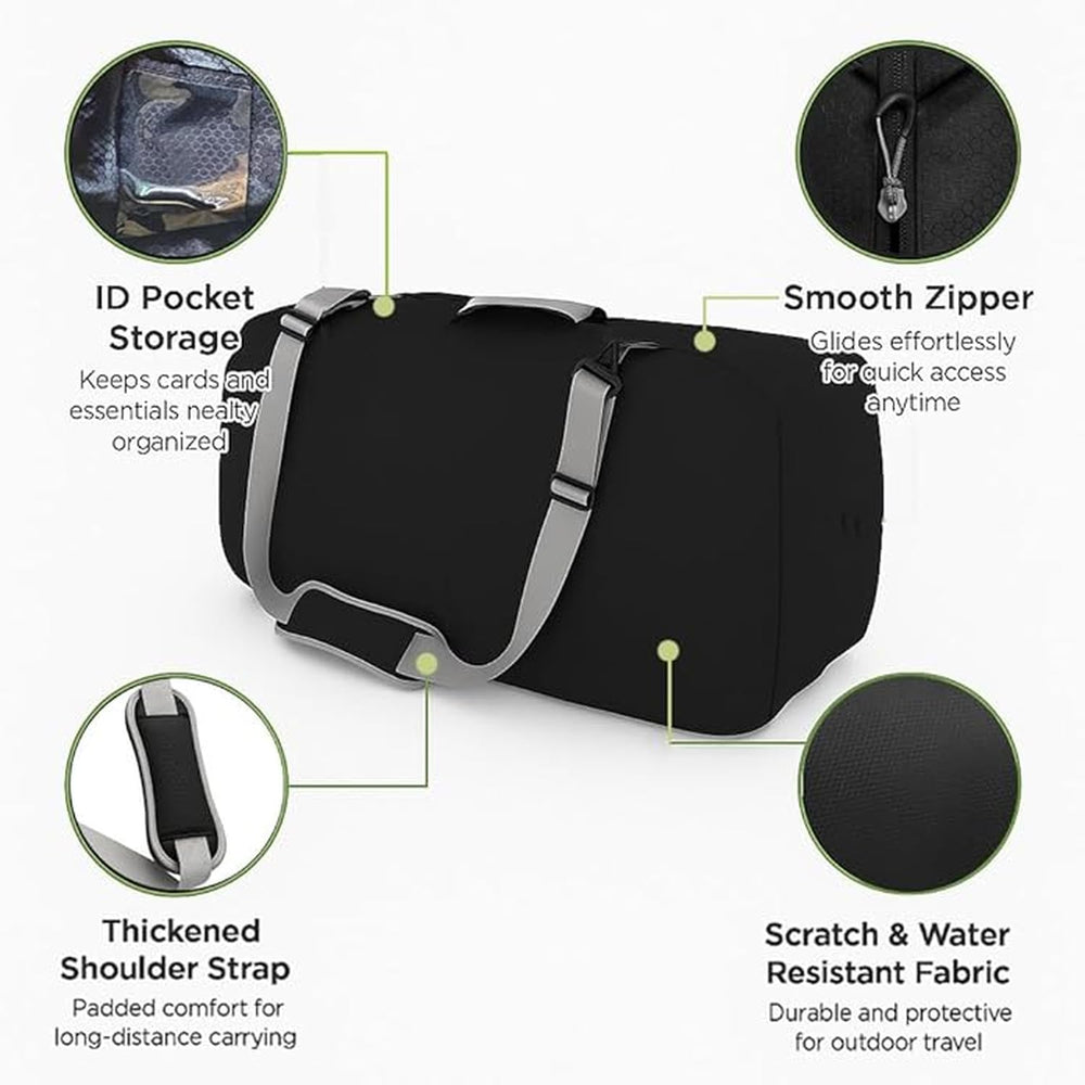 Durable fabric and water-resistant finish safeguard the Poco carrier during travel.