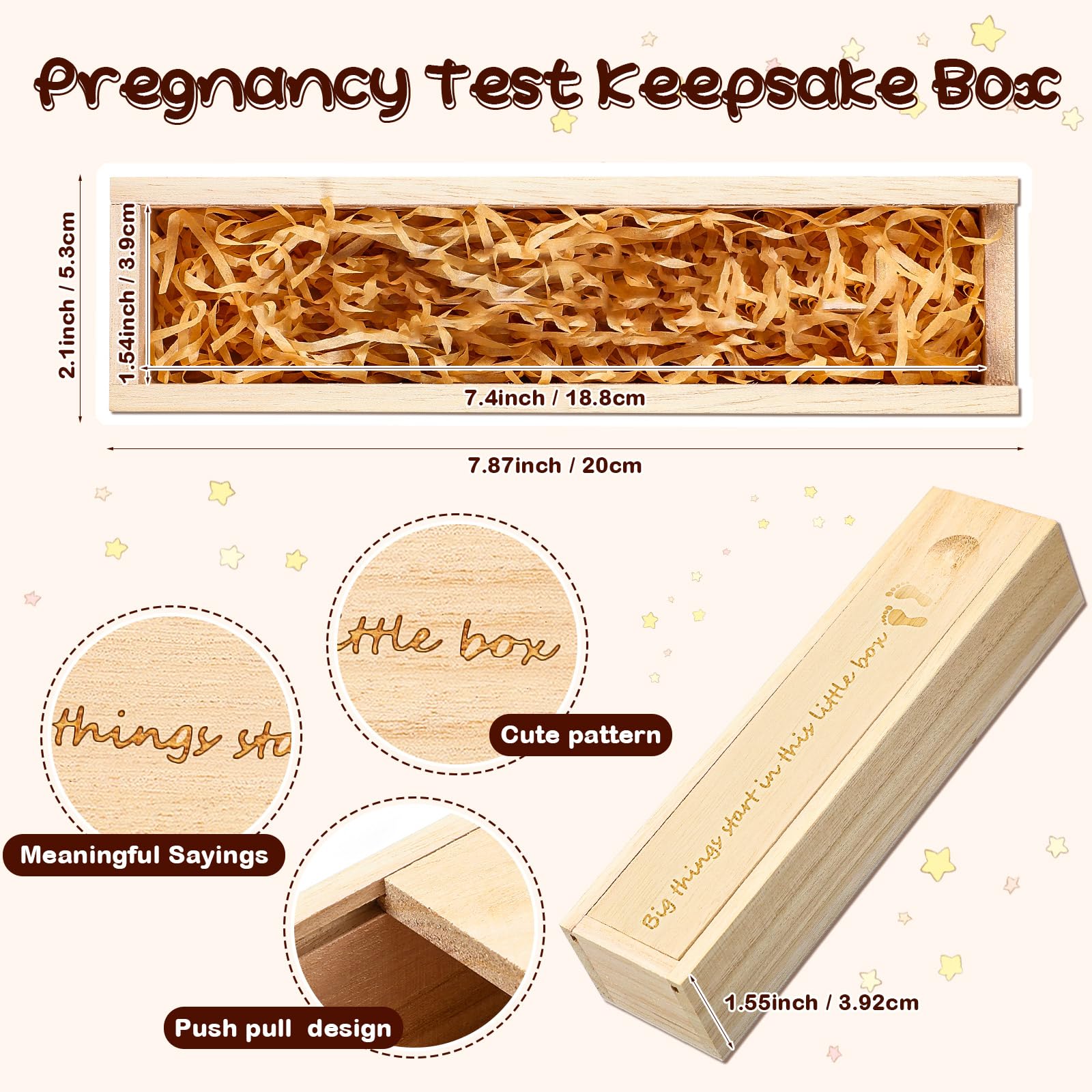 Qunclay pregnancy test keepsake box raffia detail adds natural charm ideal for gifting