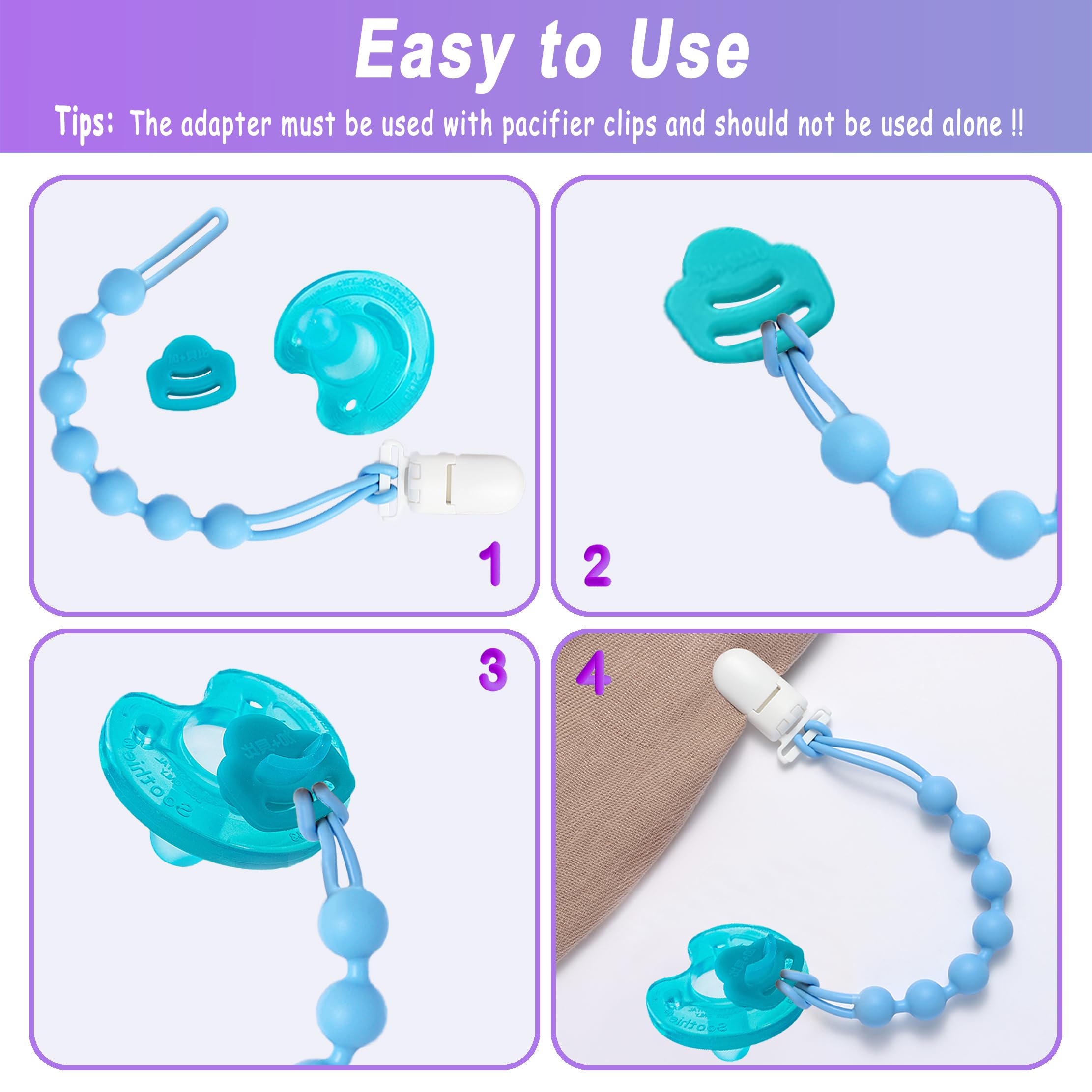 Qunland durable BPA-free pacifier adapter for busy days