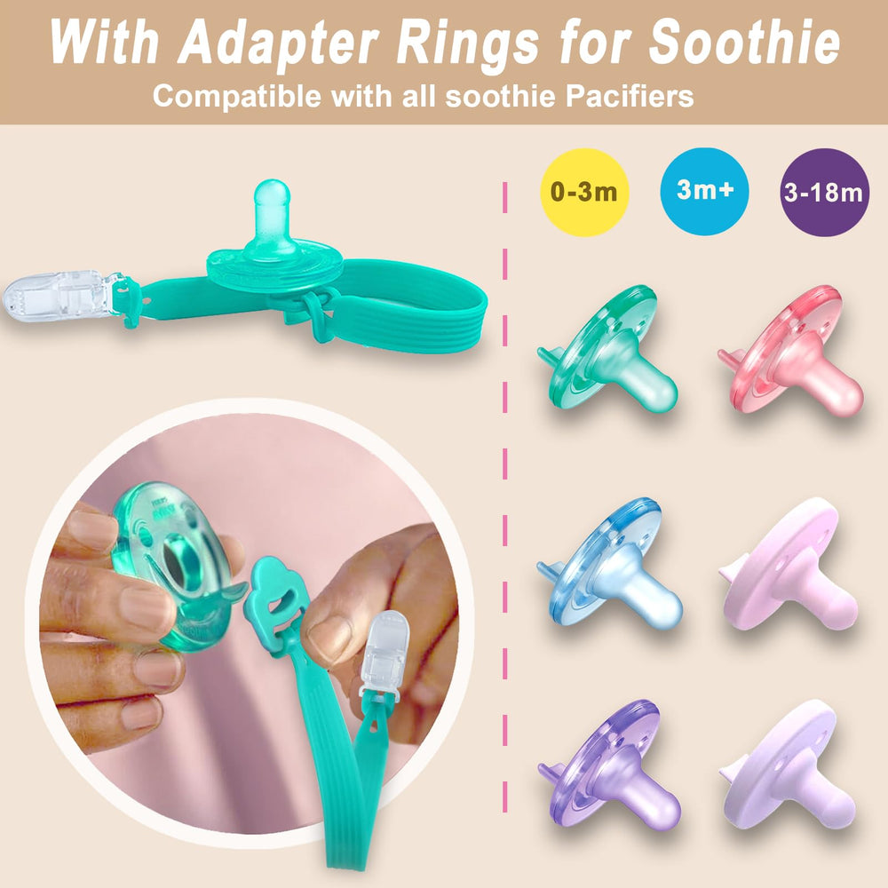 Qunland durable pacifier clip with smooth plastic head protects clothing.