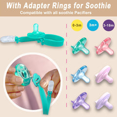 Qunland durable pacifier clip with smooth plastic head protects clothing.