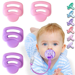 Qunland four-pack silicone pacifier clip adapter ring for Philips Avent Soothie keeps pacifiers clean.
