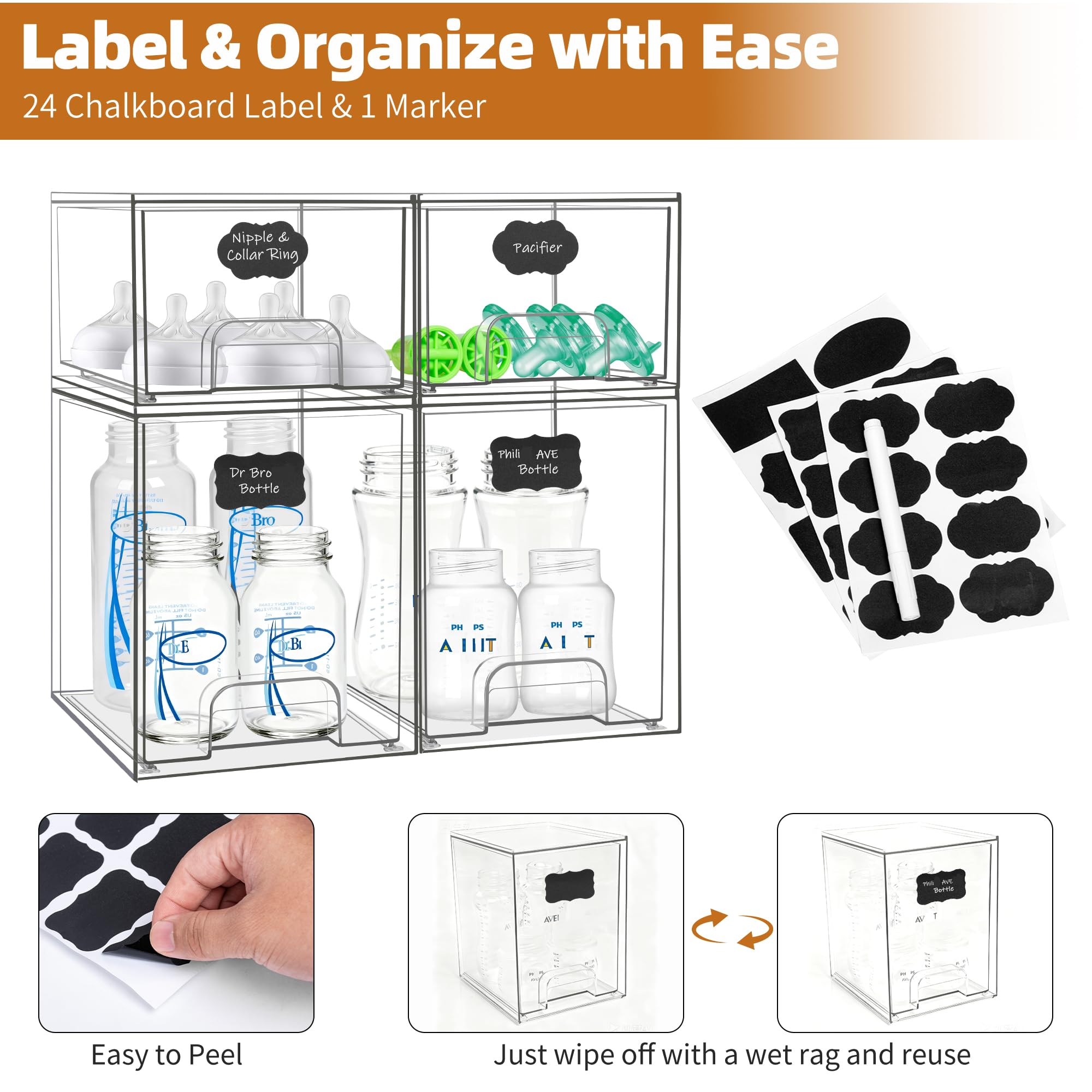 Qunland clear acrylic view protects items from dust while keeping them visible.