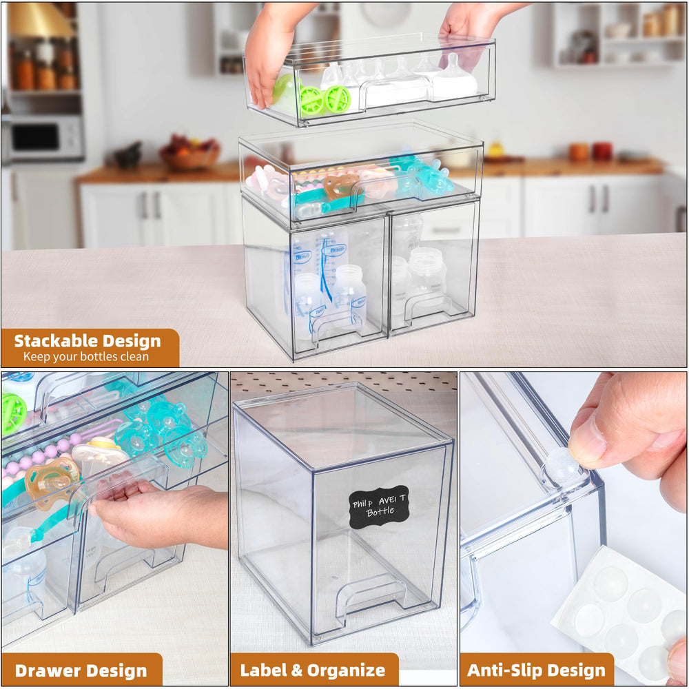 Qunland multi-purpose storage bin for countertops, desks, and cabinets