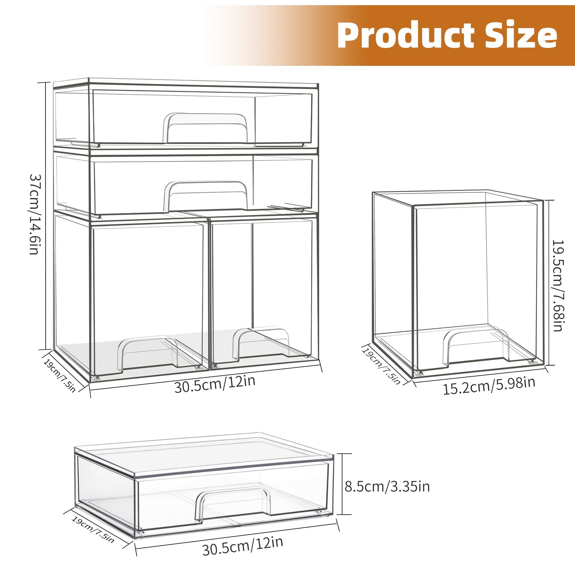 Qunland multi-purpose storage drawers organize pacifiers, pump parts, and hygiene items neatly.