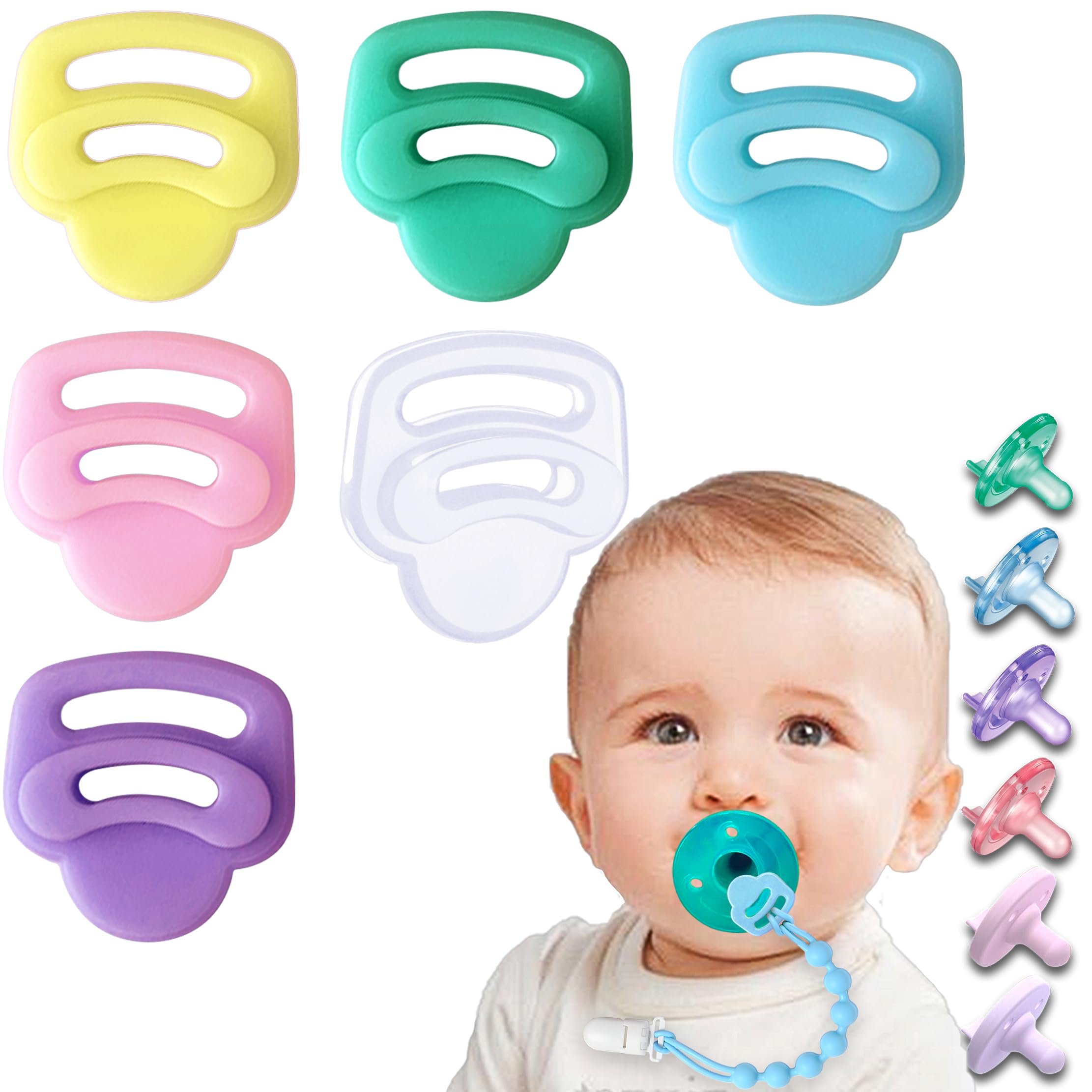 Qunland pacifier adapter ring for Soothies enabling secure attachment and clean storage