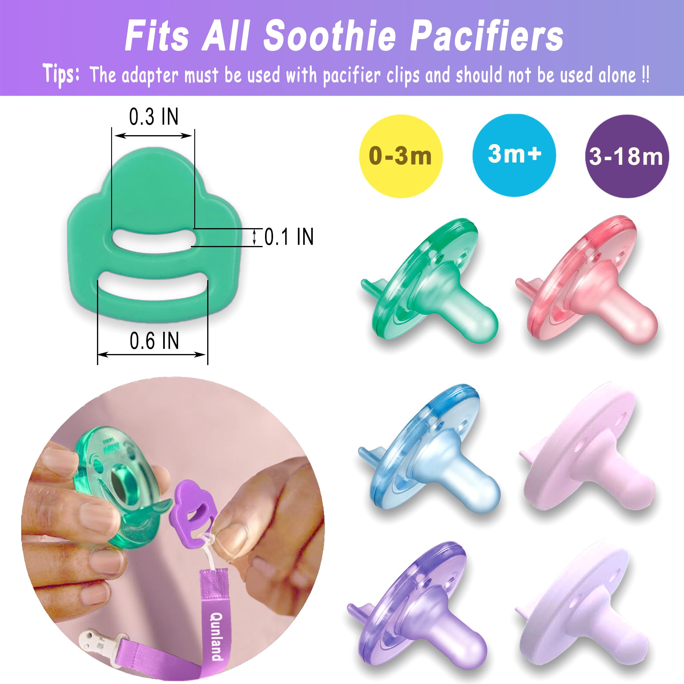 Qunland Philips Avent Soothie compatibility ring fits clips securely
