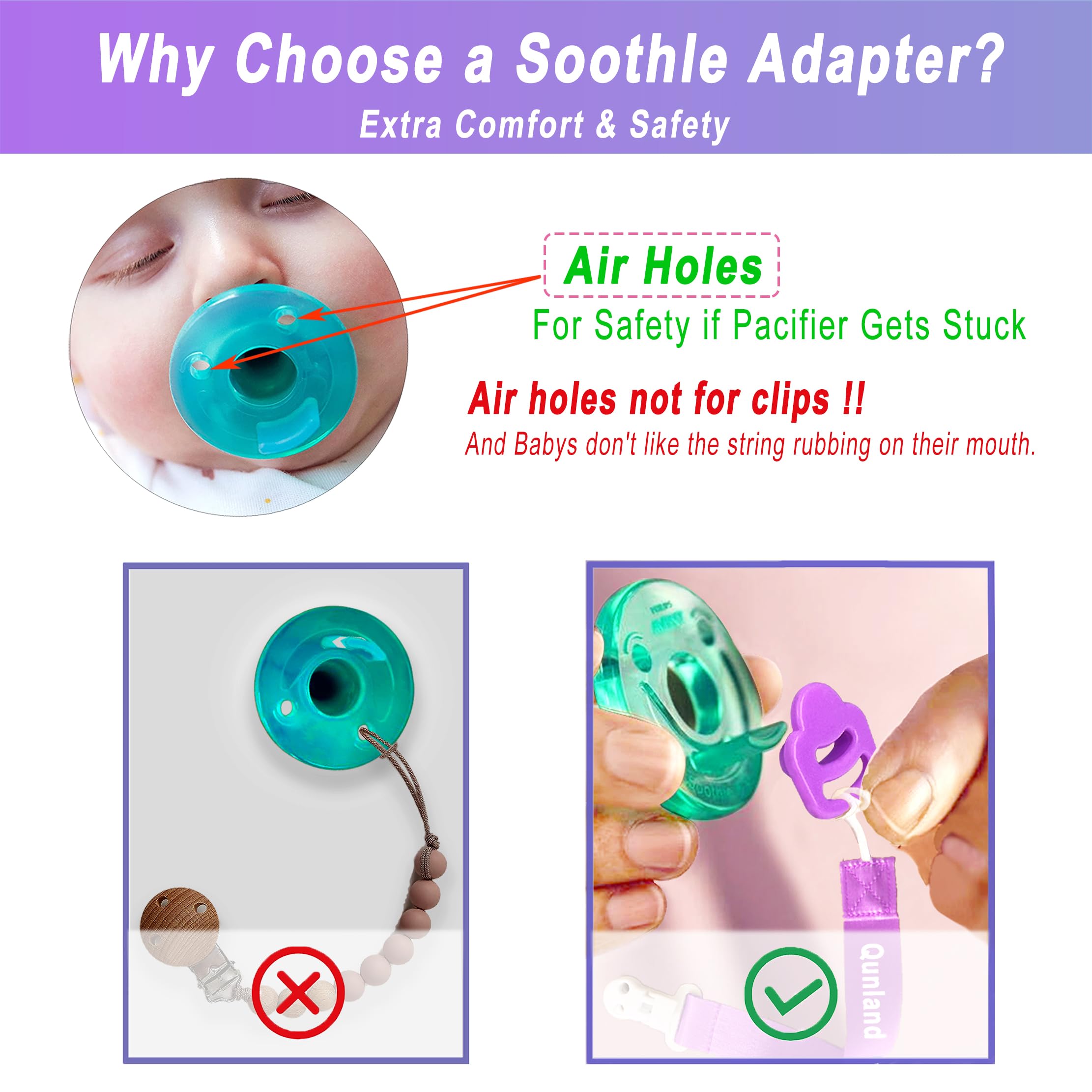 Qunland soft food-grade silicone detail for baby comfort