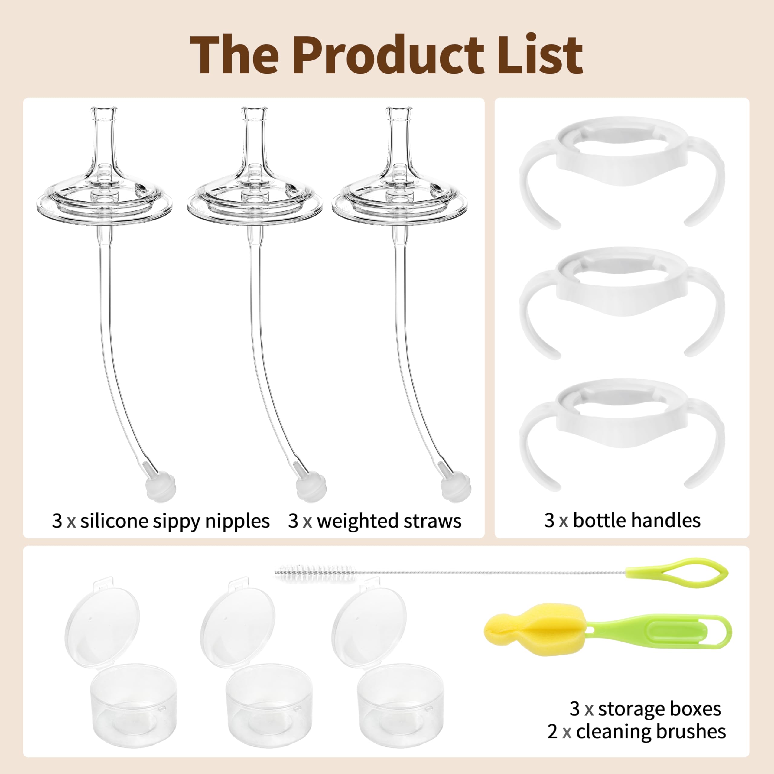 Qunland three pack silicone nipples support flexible feeding setups
