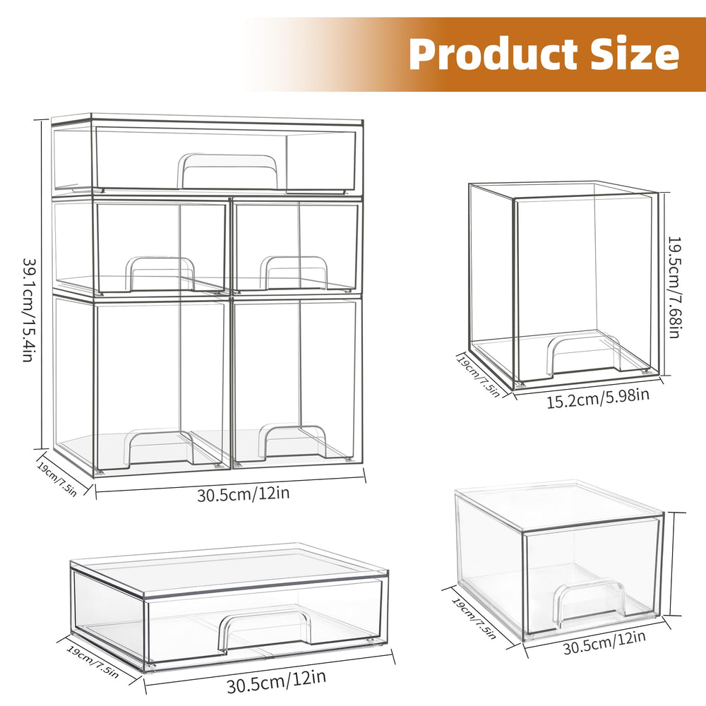 Qunland transparent acrylic drawer offers quick visibility and dust protection