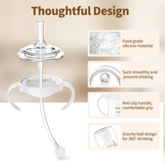 Qunland weighted straw attachment enables sipping at any angle