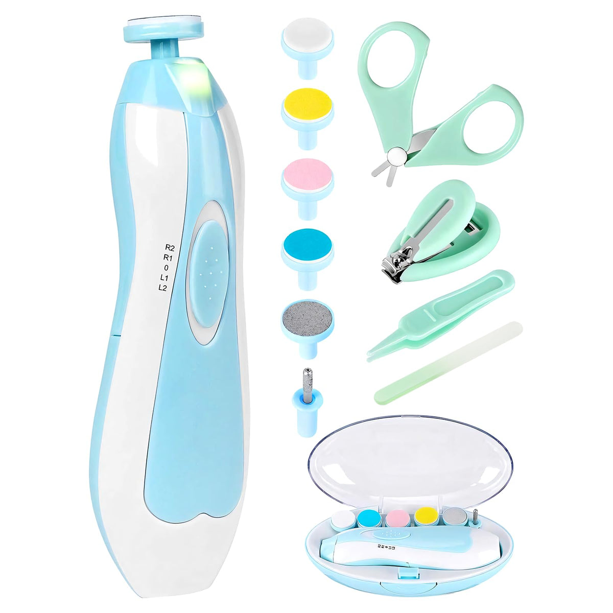 Qunlions life Baby Nail Trimmer Electric 12in1 kit for gentle grooming