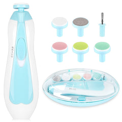 Qunlions life electric nail file 6in1 blue compact for on-the-go baby care.