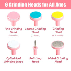 Qunlions life whisper-quiet motor pink enables peaceful nail care while baby naps.