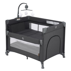 QUTANIX bedside bassinet with adjustable side for easy night checks.